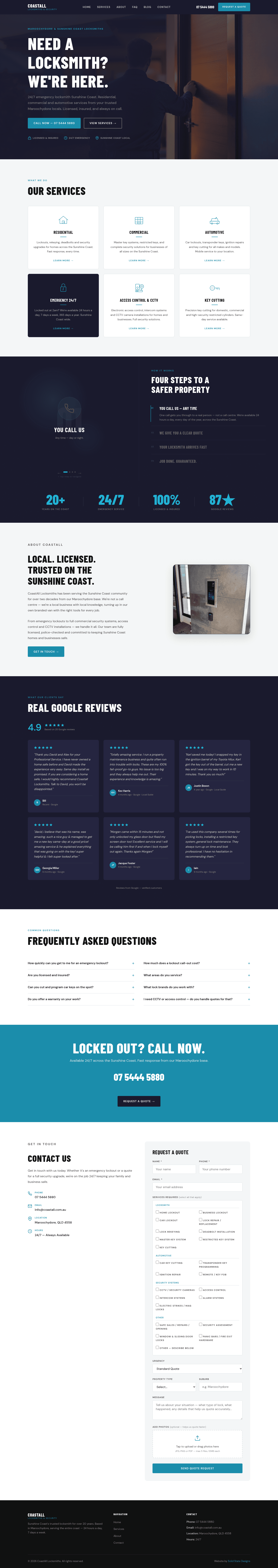 Coastall Locksmiths — brand-aligned custom web design