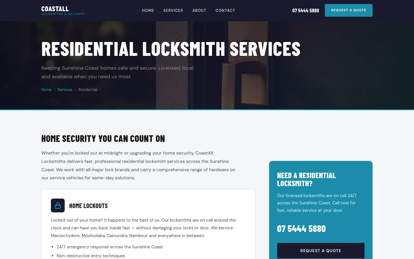 Coastall website screenshot